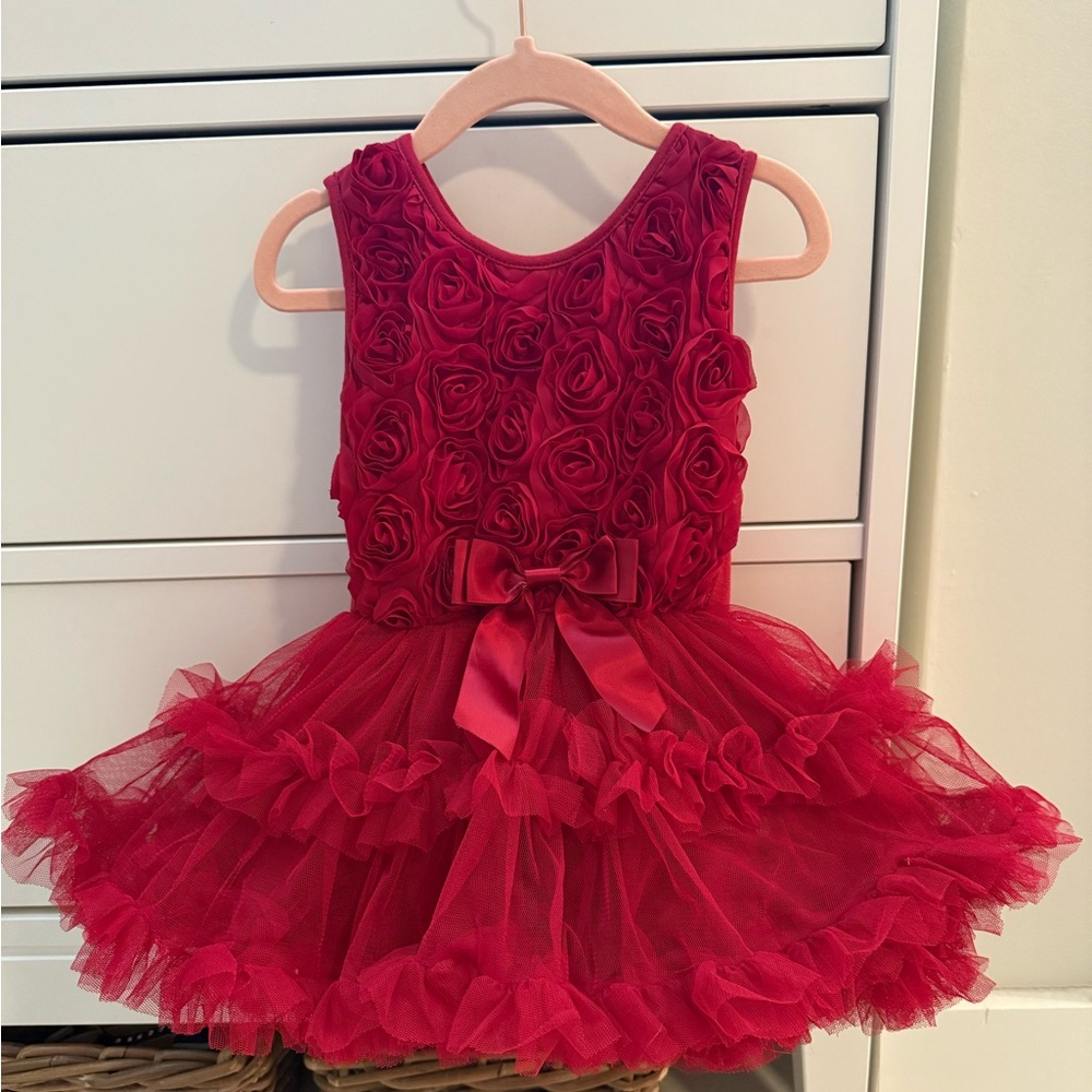 Popatu Girls Red Soutache Tutu Dress Size 18 Months